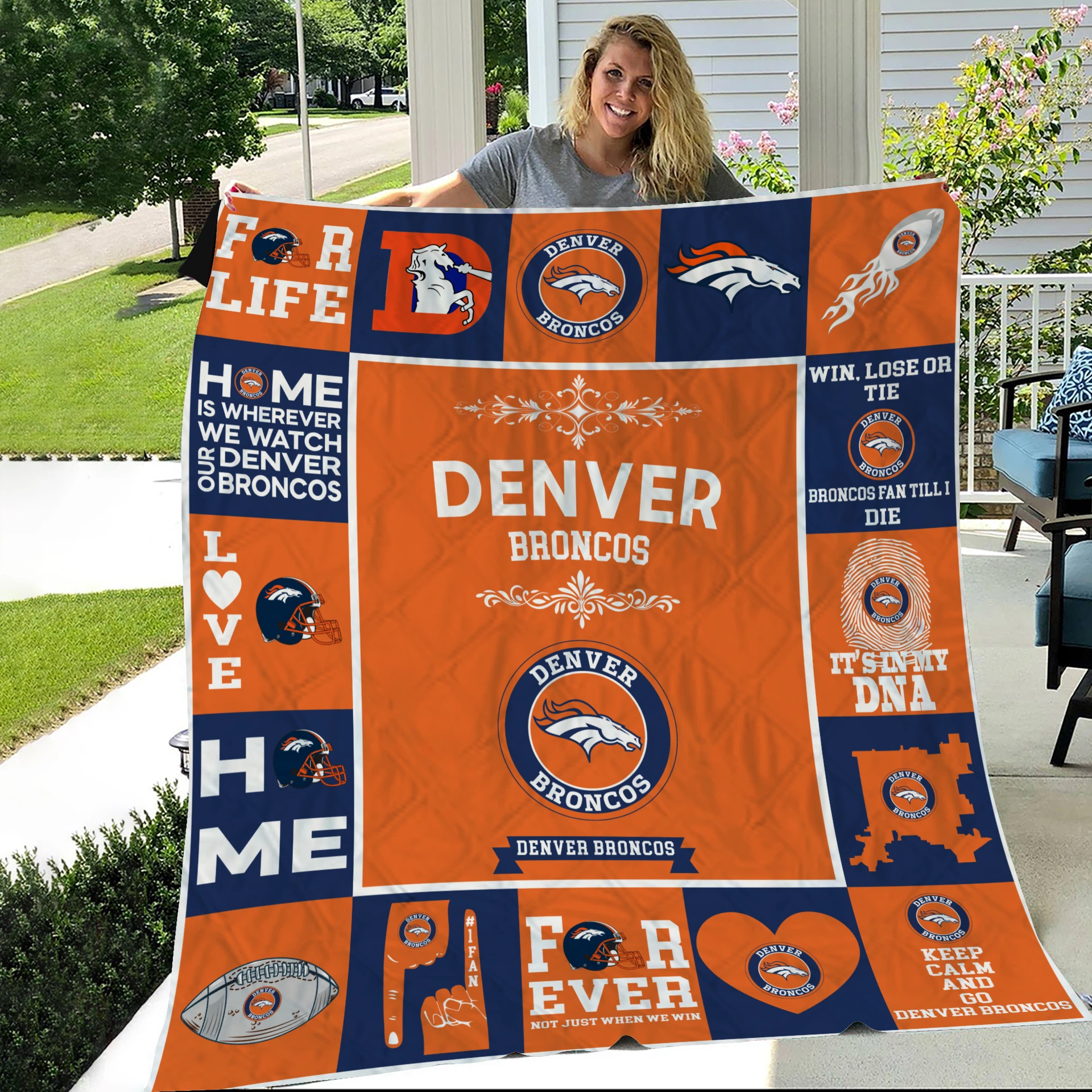 Denver Broncos Pride Quilt Blanket