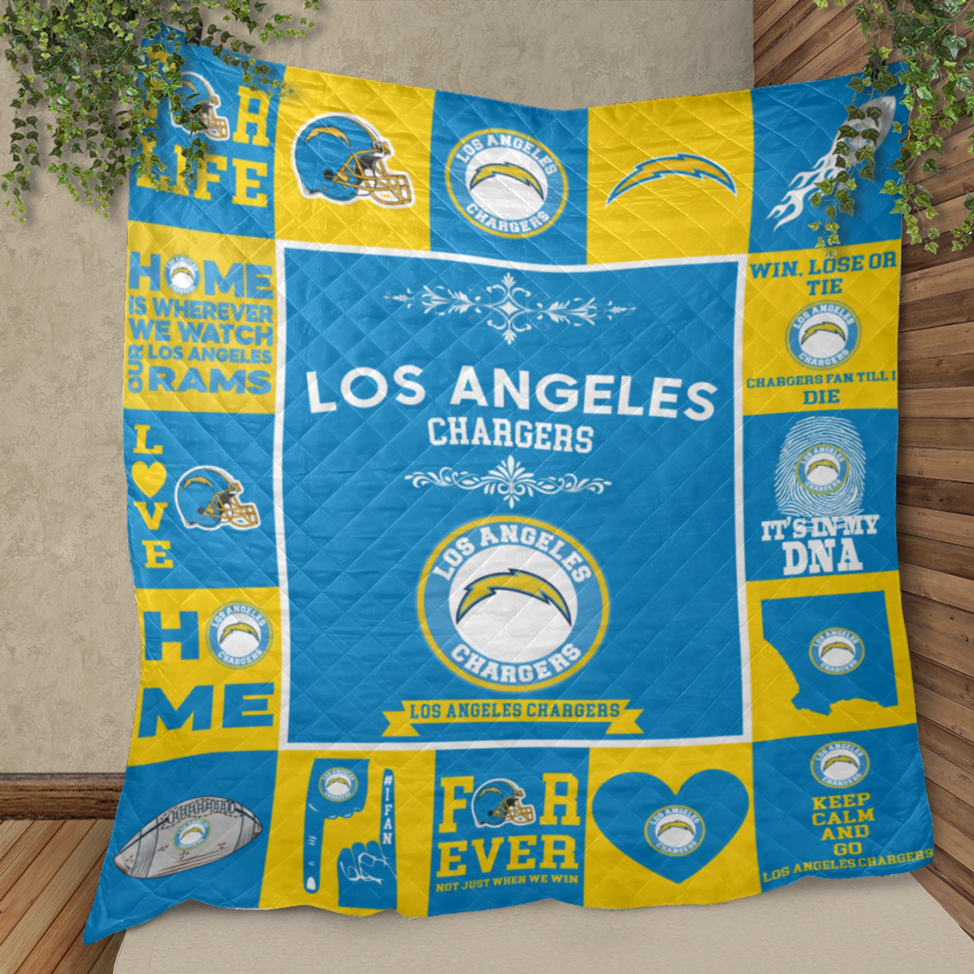Los Angeles Chargers Pride Quilt Blanket - Image 2