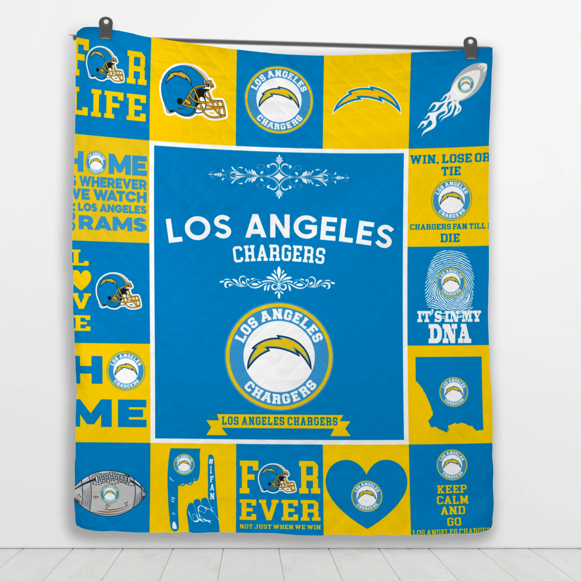 Los Angeles Chargers Pride Quilt Blanket - Image 4