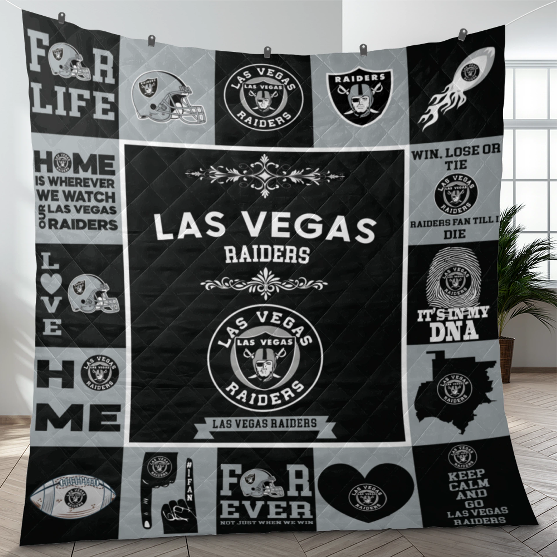Las Vegas Raiders Pride Quilt Blanket - Image 3