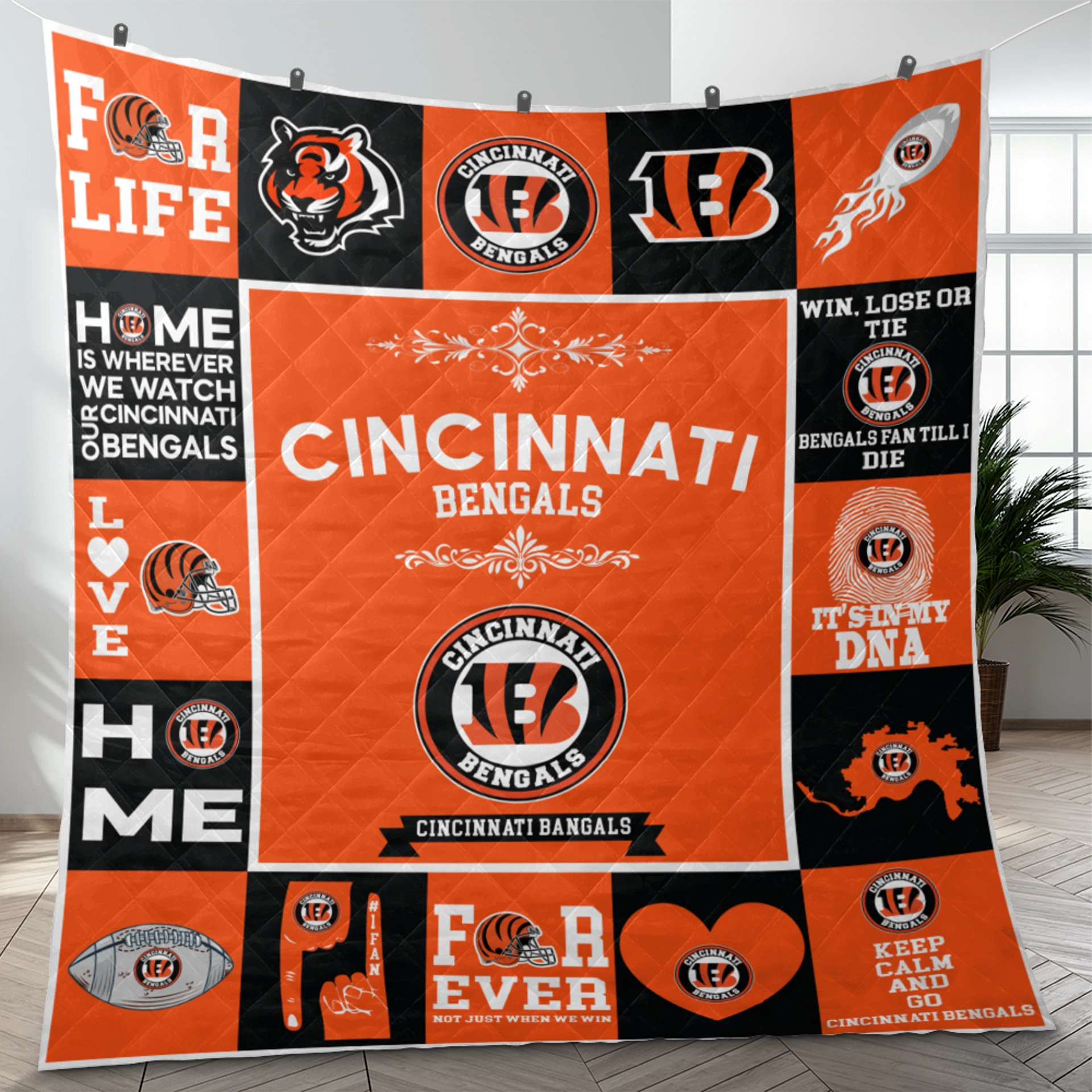 Cincinnati Bengals Pride Quilt Blanket - Image 3
